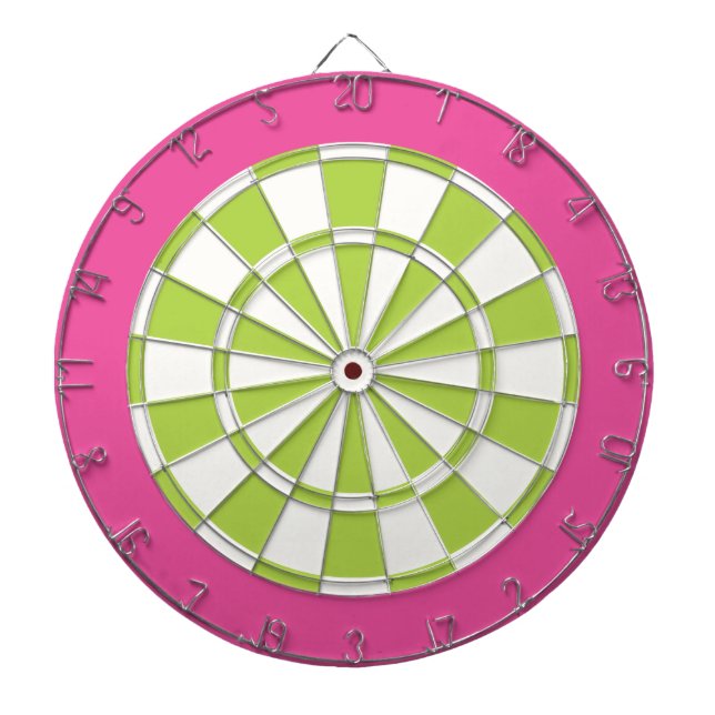 Cible de flechettes : Blanc, Lime Et Rose (Devant)