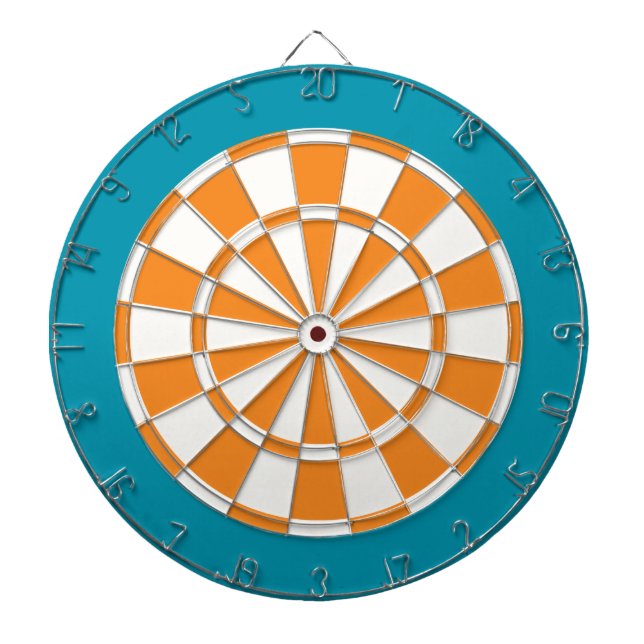 Cible de flechettes : Blanc, orange, et Teal (Devant)