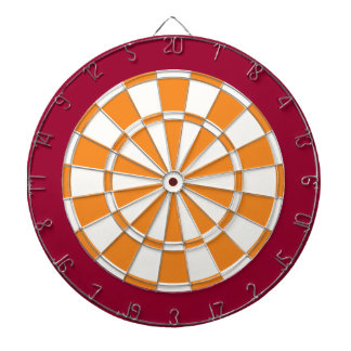 Cible de fléchettes : blanche, orange et marron