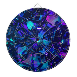 Cible De Fléchettes Bleu métallique et cristal violet