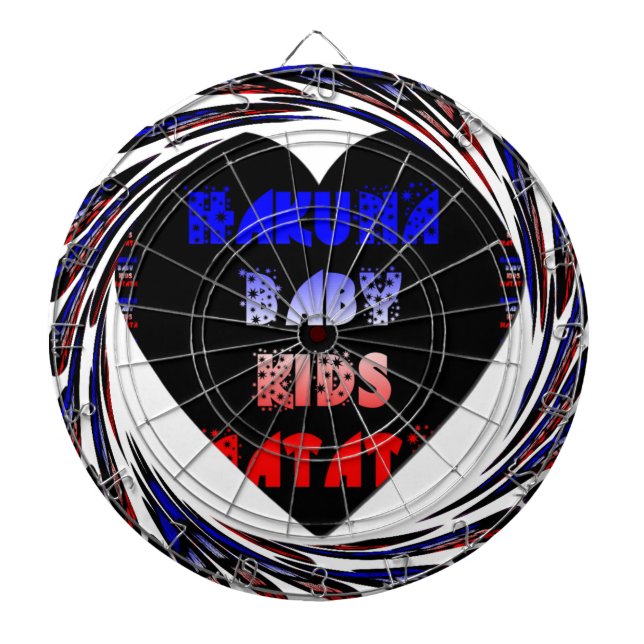 Cible De Fléchettes Blue Black Hakuna Matata Baby Kids Design.png (Devant)