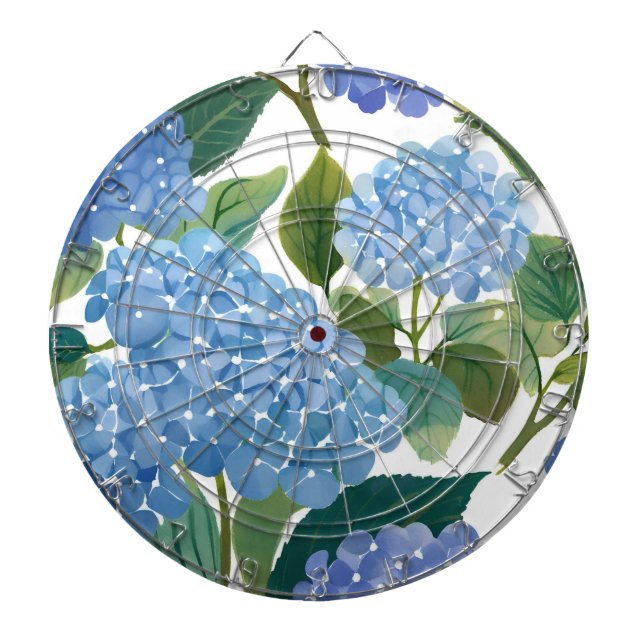 Cible De Fléchettes Blue Hydrangeas | Beautiful Floral Bush (Devant)