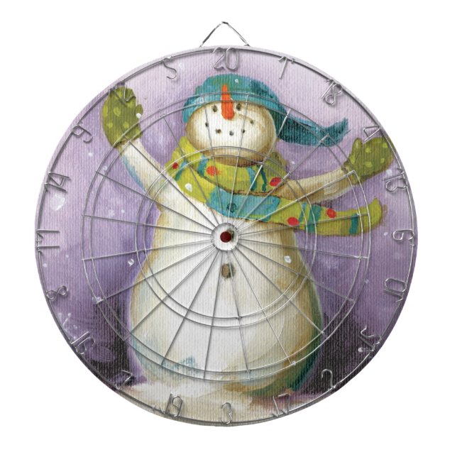 Cible De Fléchettes Bonhomme de neige avec des mitaines d'hiver (Devant)