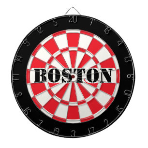 Cible De Fléchettes BOSTON Rouge Noir Et Blanc