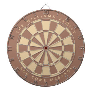 Cible De Fléchettes Brown moderne Beige personnalisé Nom de famille et