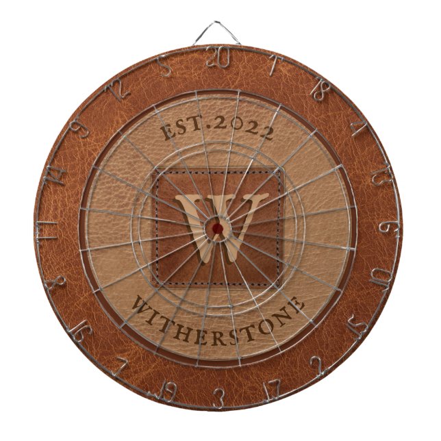 Cible De Fléchettes Brun Cuir Ton Brun Clair (Devant)