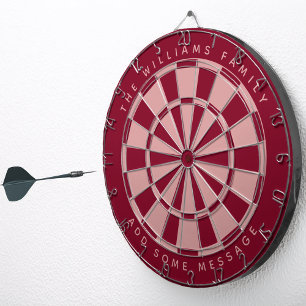 Cible De Fléchettes Burgundy Rose Personnalisé Nom de famille et messa