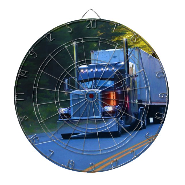 Cible De Fléchettes Camions, Big Rig Cargo Truck Art (Devant)
