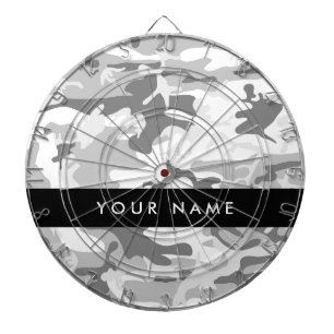 Cible De Fléchettes Camouflage gris neige d'hiver Votre nom Personnali