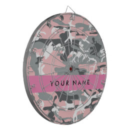 Cible De Fléchettes Camouflage rose et gris Votre nom Personnalisez