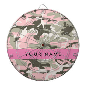Cible De Fléchettes Camouflage rose et vert Votre nom Personnalisez