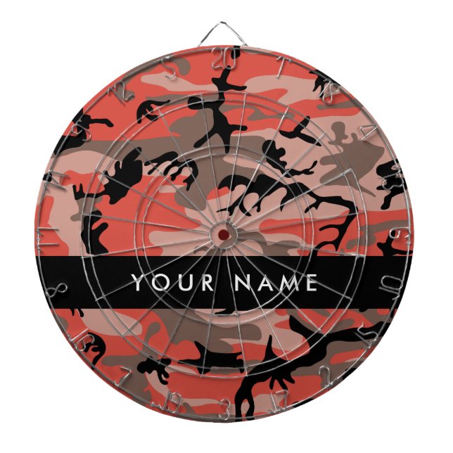 Cible De Fléchettes Camouflage rouge et Brown Votre nom Personnalisez (Devant)