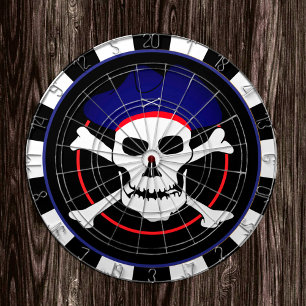 Cible De Fléchettes Capitaine Jack Dartboard & Pirates Drapeau, Crâne 