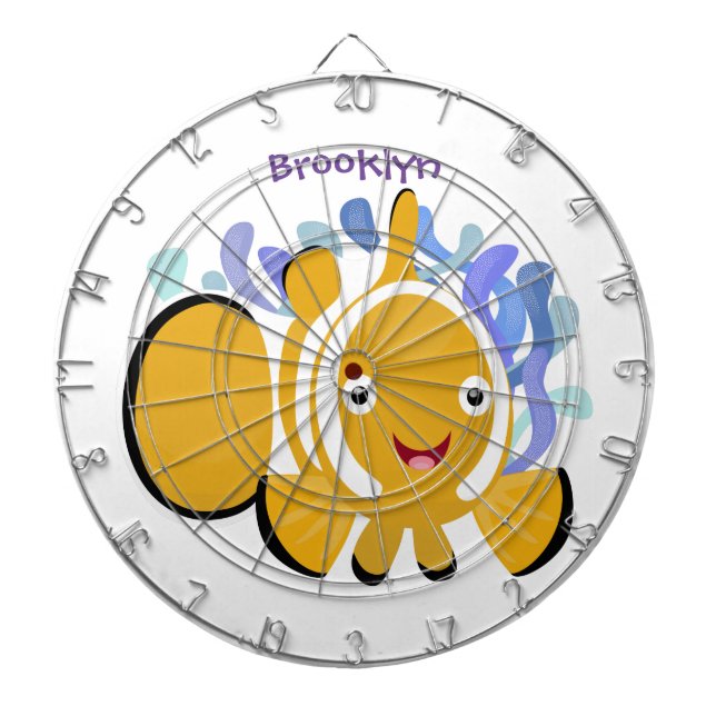 Cible De Fléchettes Caricature d'anénome de poisson clown joli (Devant)