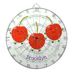 Cible De Fléchettes Caricature de cerises rouges à sauter mûr