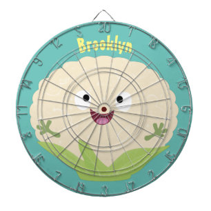 Cible De Fléchettes Caricature de légume de chou-fleur joyeux