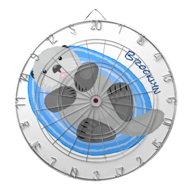 Cible De Fléchettes Caricature de loutres de mer jolies (Devant)