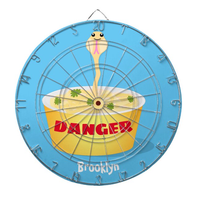 Cible De Fléchettes Caricature de serpent aux nouilles mignonnes illus (Devant)