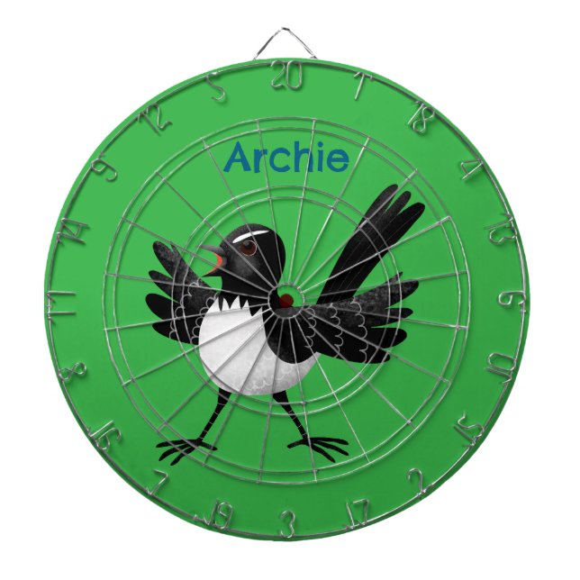 Cible De Fléchettes Caricature de Willie Wagtail australienne personna (Devant)