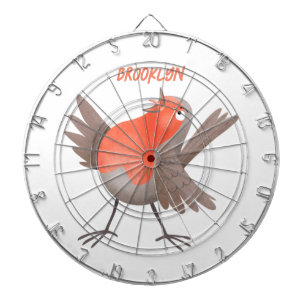 Cible De Fléchettes Caricature d'oiseau rouge chantant mignon