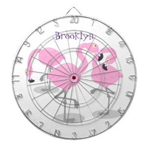 Cible De Fléchettes Caricature en trio flamand rose mou