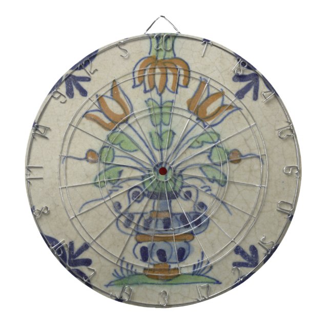 Cible De Fléchettes Carrelage Delft Antique Pot de Fleur Céramique (Devant)