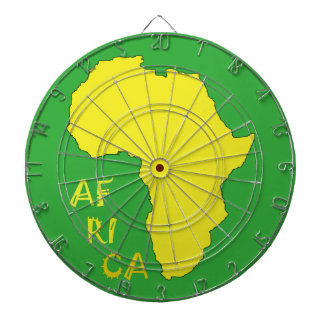 Cible De Fléchettes Carte d'Afrique jaune funky