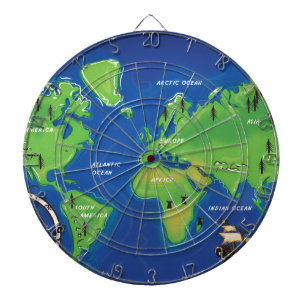 Cible De Fléchettes Carte du monde