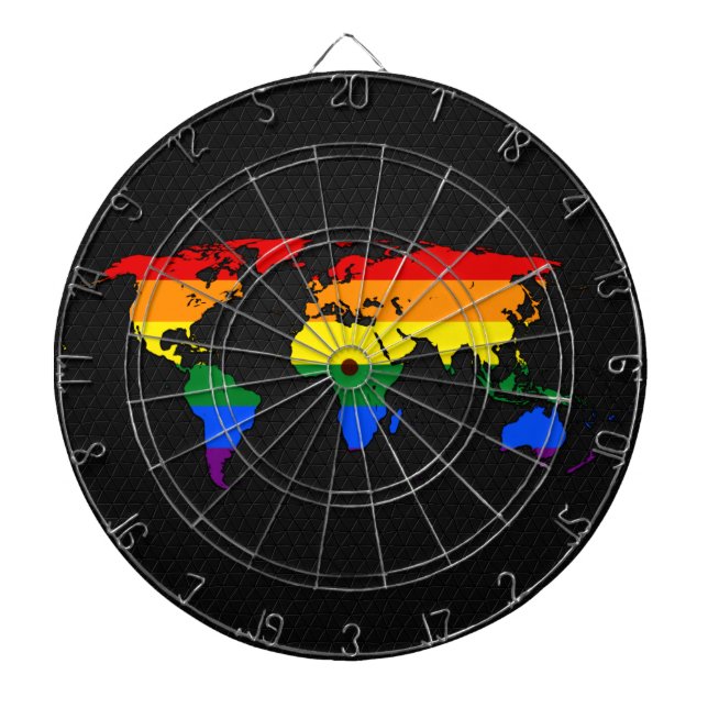 Cible De Fléchettes Carte du monde de la fierté LGBT (Devant)