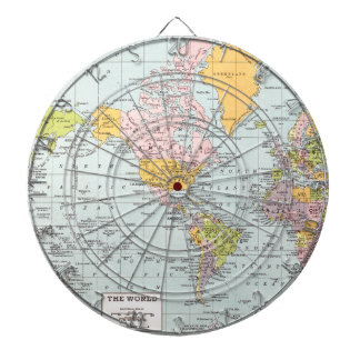 Cible De Fléchettes Carte du monde Vintage