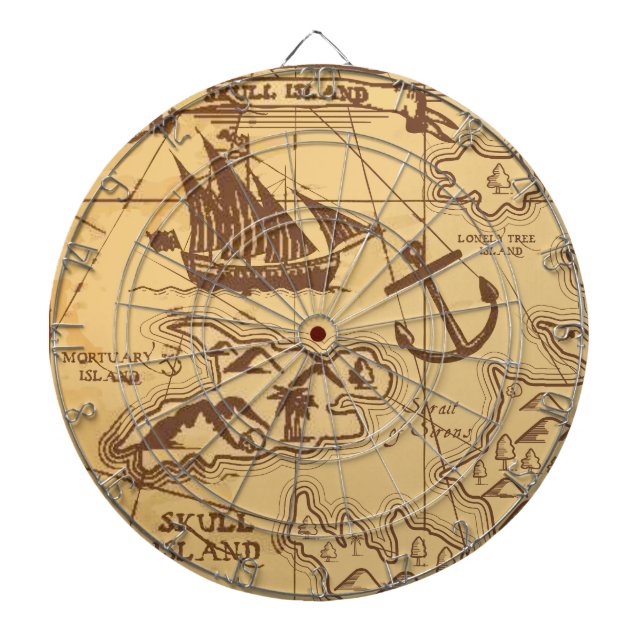 Cible De Fléchettes Carte personnalisée Pirate point de terre Famille (Devant)