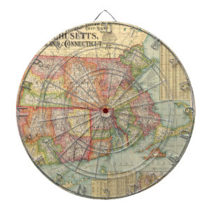 Cible De Fléchettes Carte vintage de la Nouvelle Angleterre States