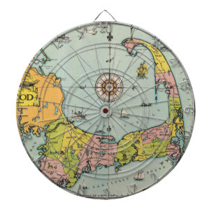 Cible De Fléchettes Carte Vintage du Cap Cod