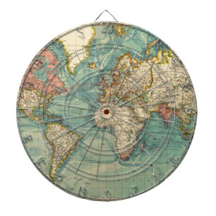 Cible De Fléchettes Carte vintage du monde