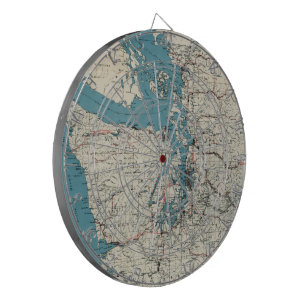 Cible De Fléchettes Carte vintage du Puget Sound (1919)
