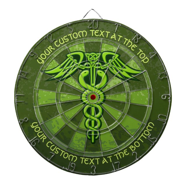 Cible De Fléchettes Ceinture céleste verte avec texte personnalisé (Devant)