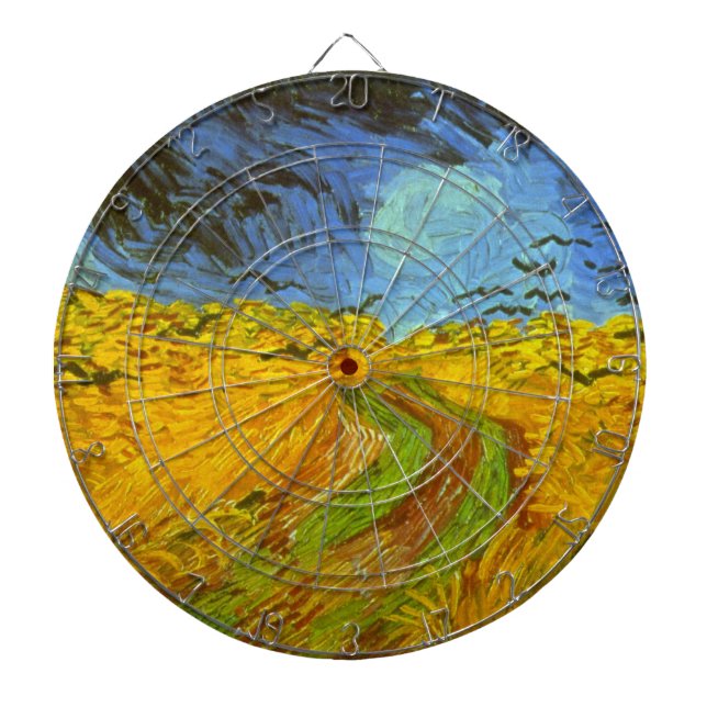 Cible De Fléchettes Champ de blé avec corbeaux par Vincent van Gogh (Devant)