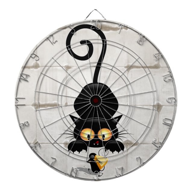 Cible De Fléchettes Chat et souris avec des personnages de dessin amus (Devant)