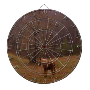 Cible De Fléchettes Cheval Brown et blond dans un champ