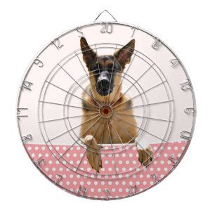 Cible De Fléchettes Chien berger allemand Pois roses