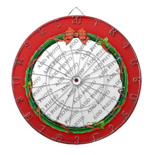 Cible De Fléchettes Christmas Wreath Ajouter Votre Photo & Arrière - p