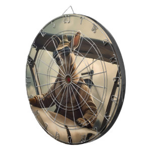 Cible De Fléchettes "Ciels Vintages : Le pilote Kangaroo dans l'ancien