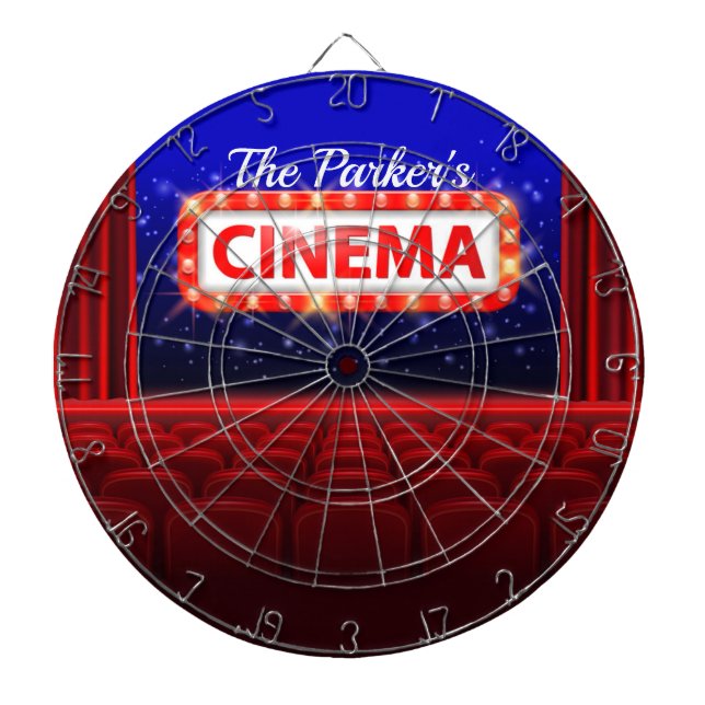 Cible De Fléchettes Cinéma Personnalisé Cinéma Salle Familiale (Devant)