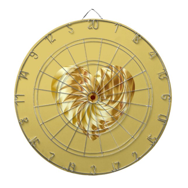 Cible De Fléchettes Coeur d'or (forme d'or de l'amour) (Devant)