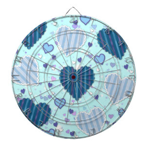 Cible De Fléchettes Coeurs bleu et violet