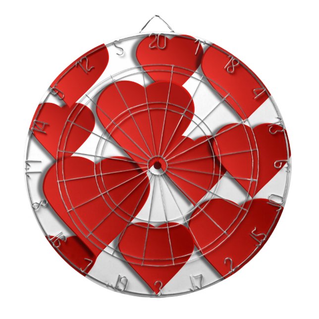 Cible De Fléchettes Coeurs d'amour rouges (Devant)