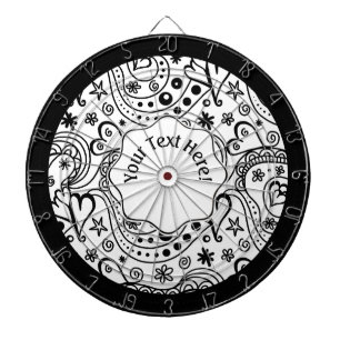Cible De Fléchettes Coeurs personnalisés tendance et Motif de doodle d