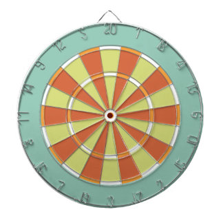 Cible de flechettes colorée en Aqua et Orange