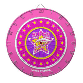 Cible De Fléchettes Cool Super Grad Rose - Personnaliser l'année de gr