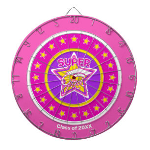 Cible De Fléchettes Cool Super Grad Rose - Personnaliser l'année de gr